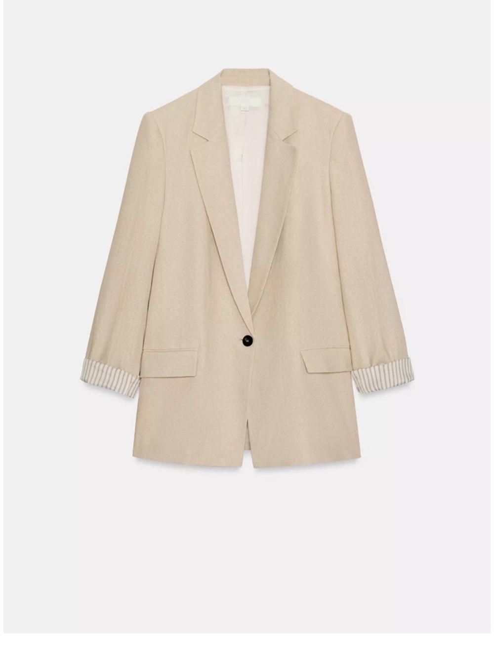 Zara Light Beige Single-Button Blazer